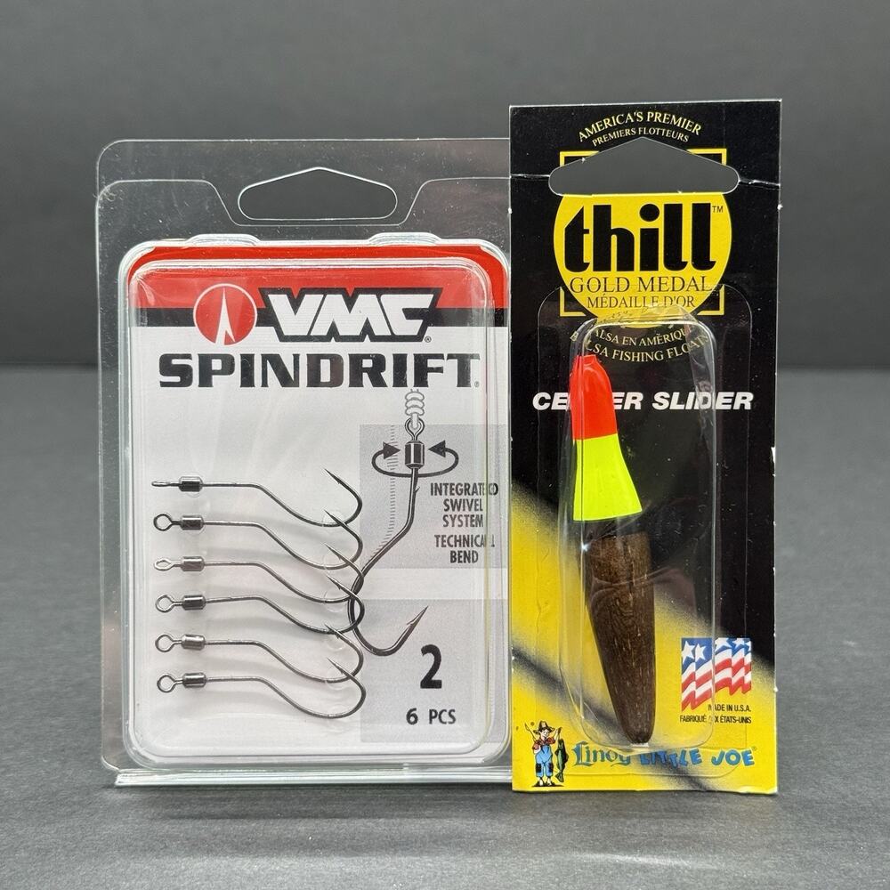 Vmc Spindrift 2 Fishing Hooks 6 Pcs + Thill Float Center Slider 2 3/4" CSO-1